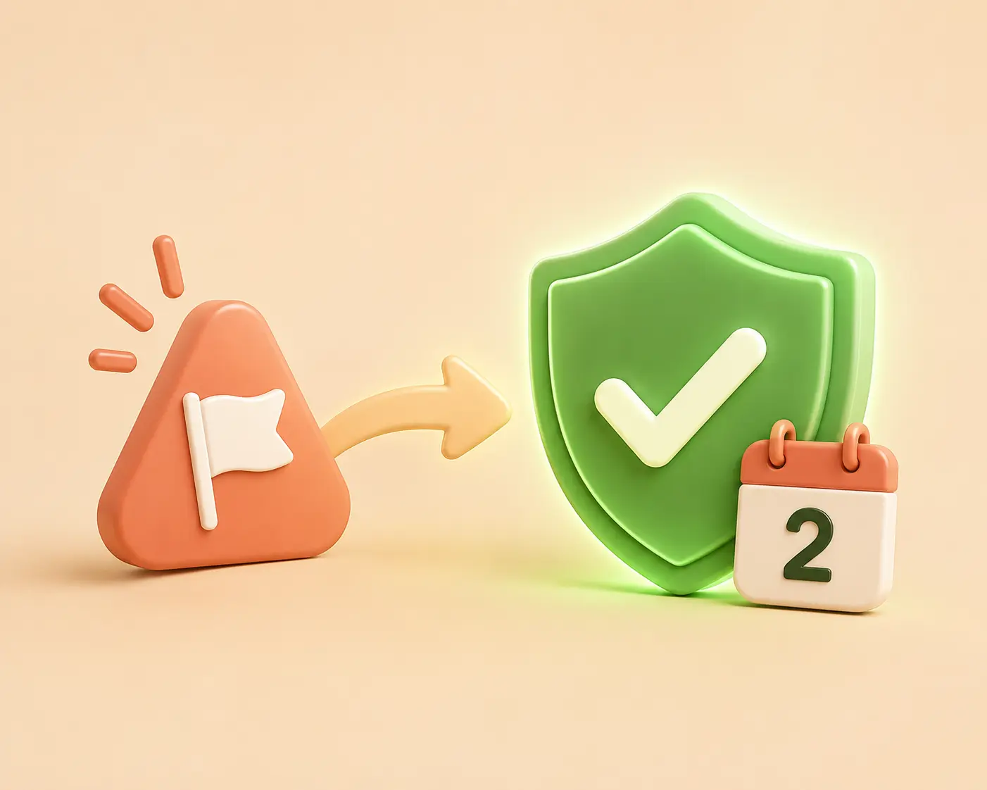 A report resolving into a verified green shield with a checkmark.